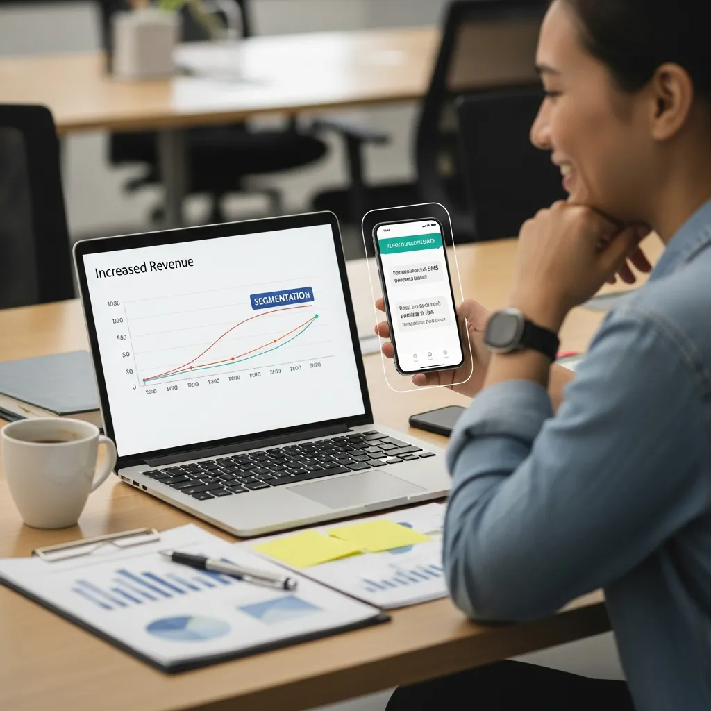 Segmented audience groups enhancing SMS affiliate marketing results